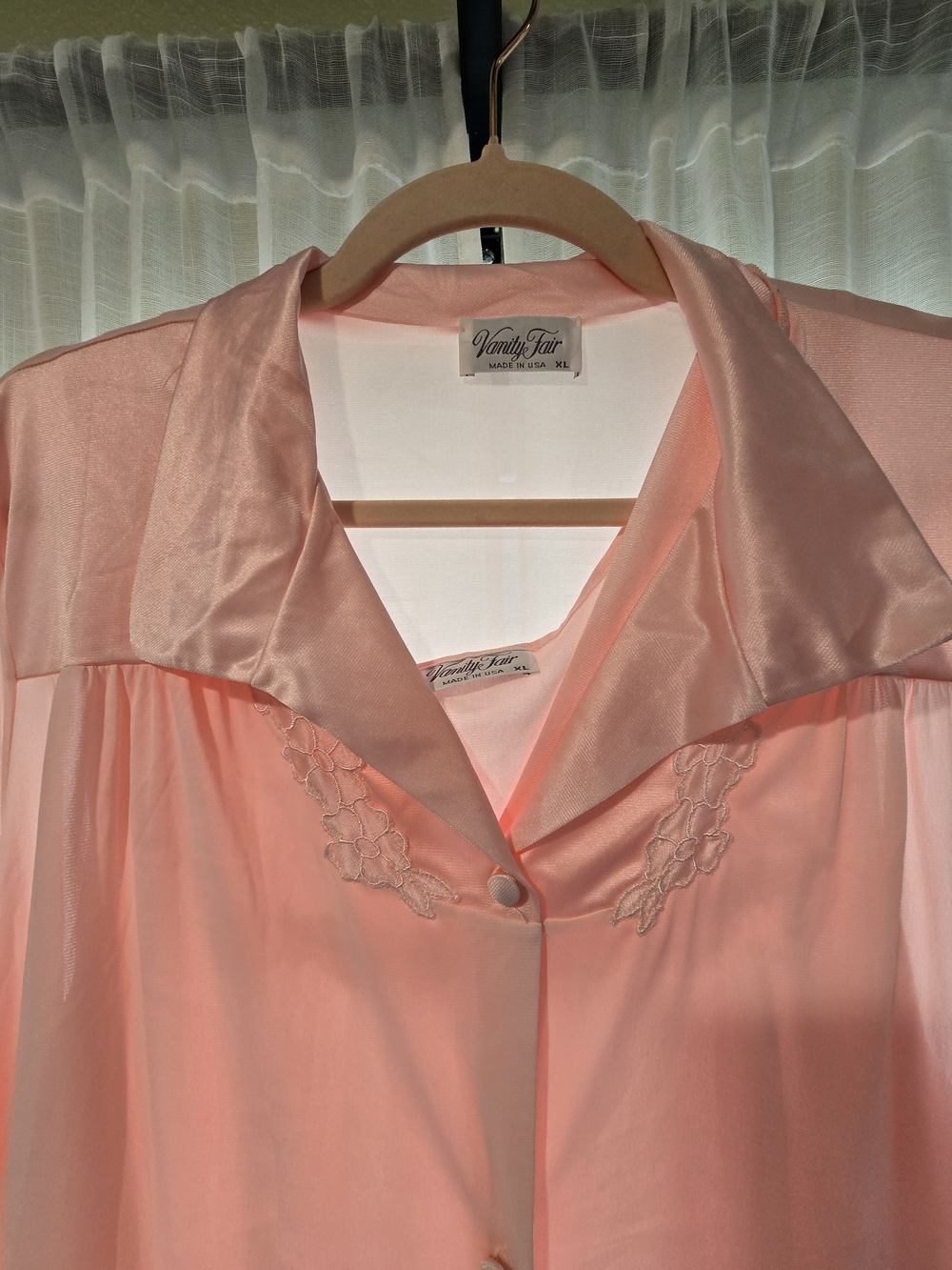 Vanity Fair Pink Slip Nightgown with Lace Accents - Picture 2 of 7